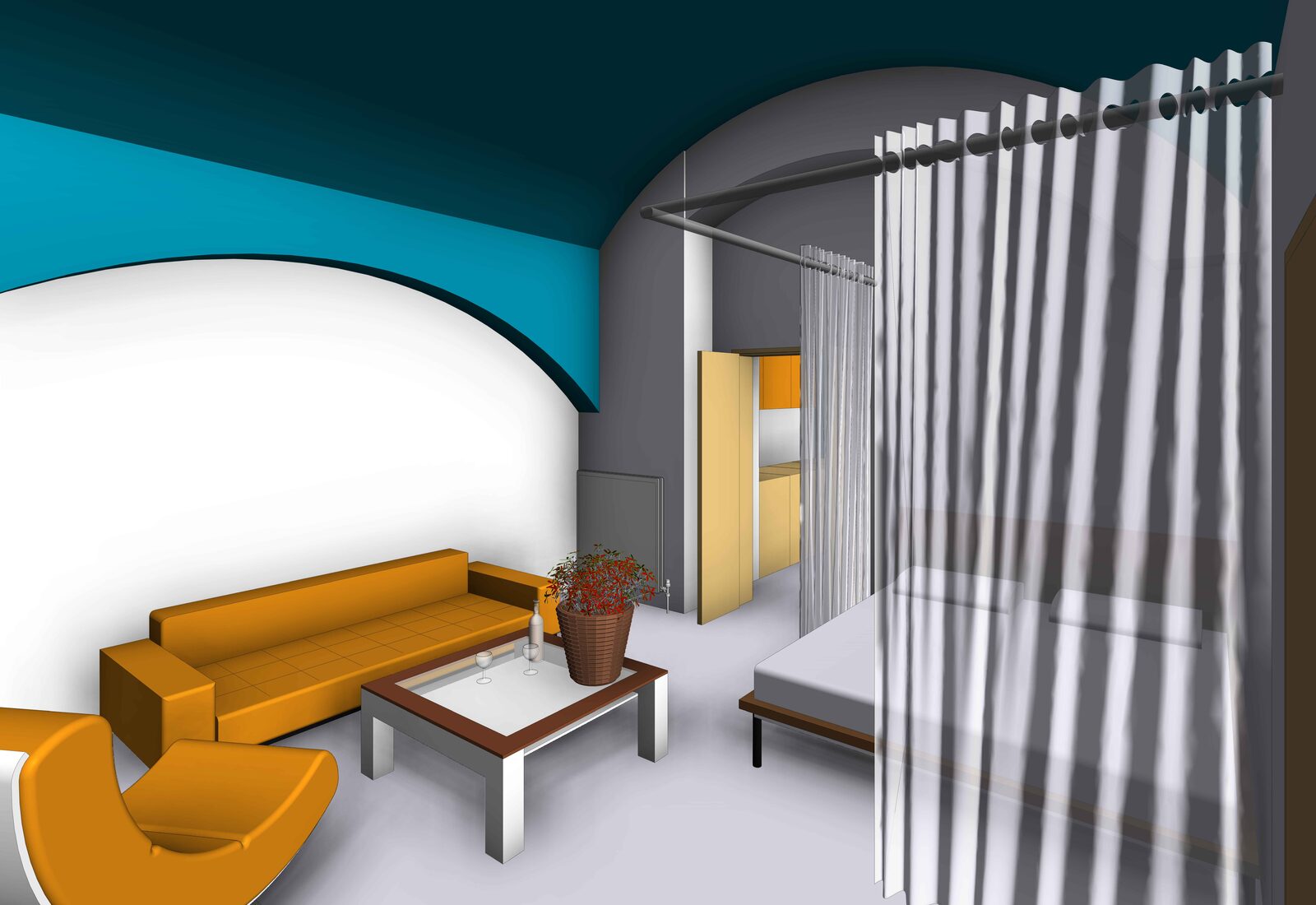 Aménagement d'un studio de 37 m² à Bari