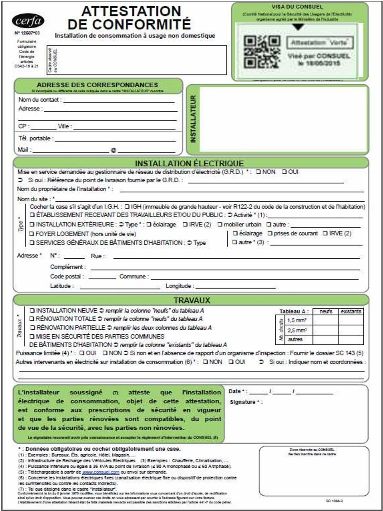 Les attestations de conformité à fournir au moment de l’achèvement des travaux