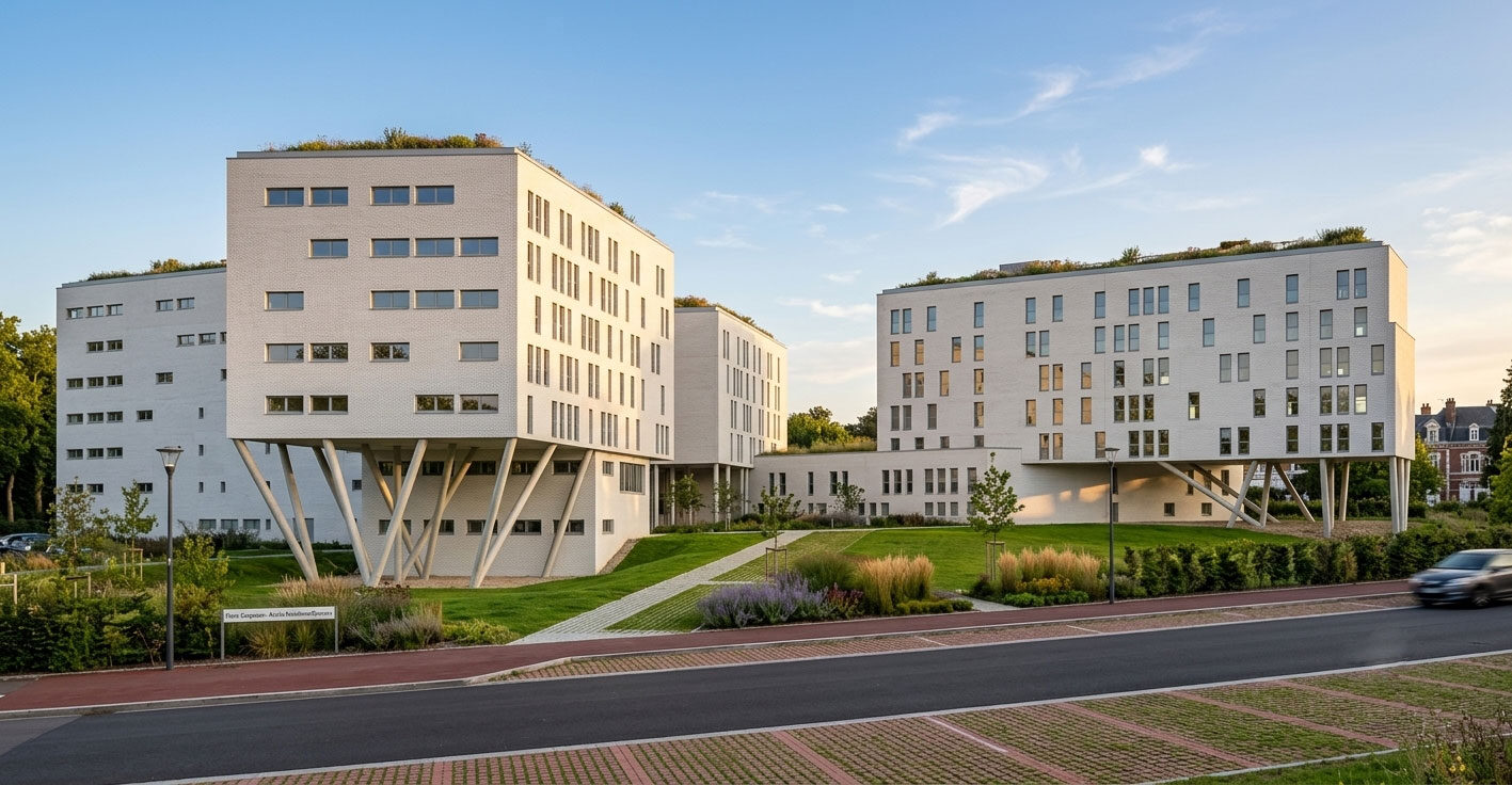 Complexe immobilier de logements sociaux et étudiants à Valenciennes