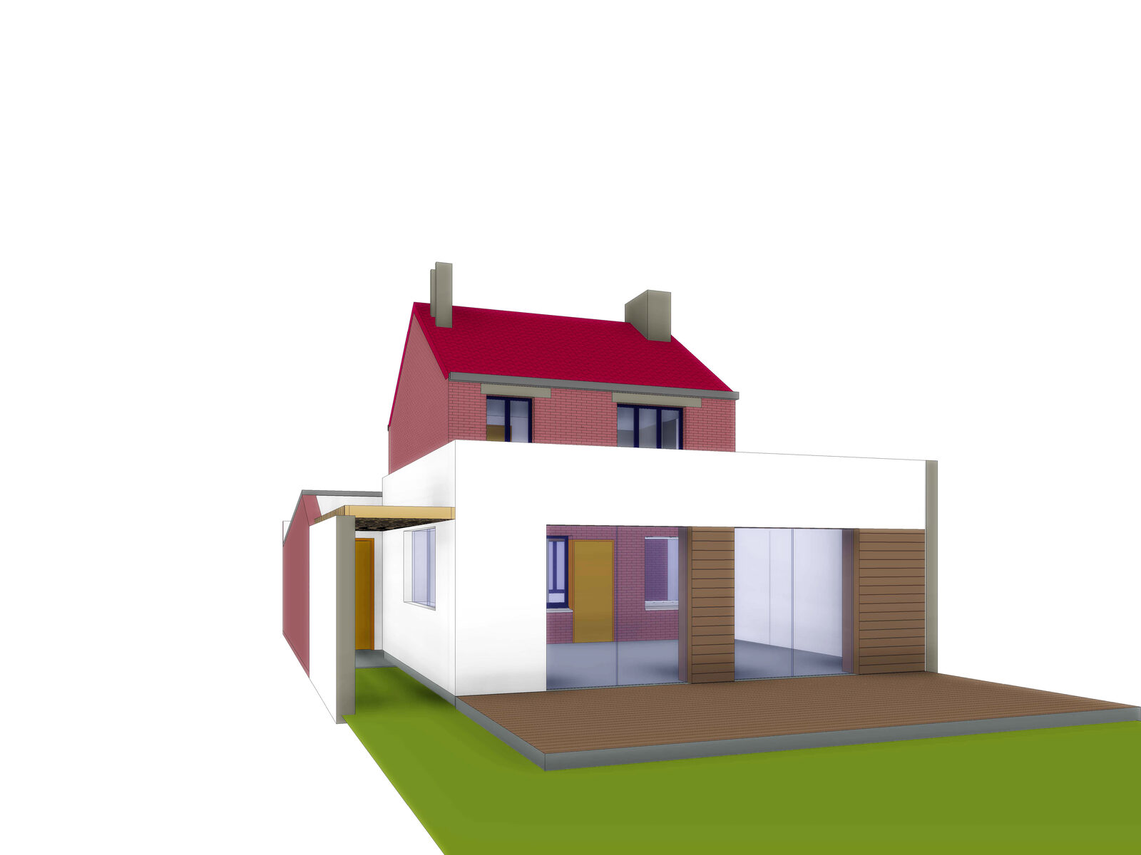 Extension d'une habitation unifamiliale de 38 m² à Marquillies