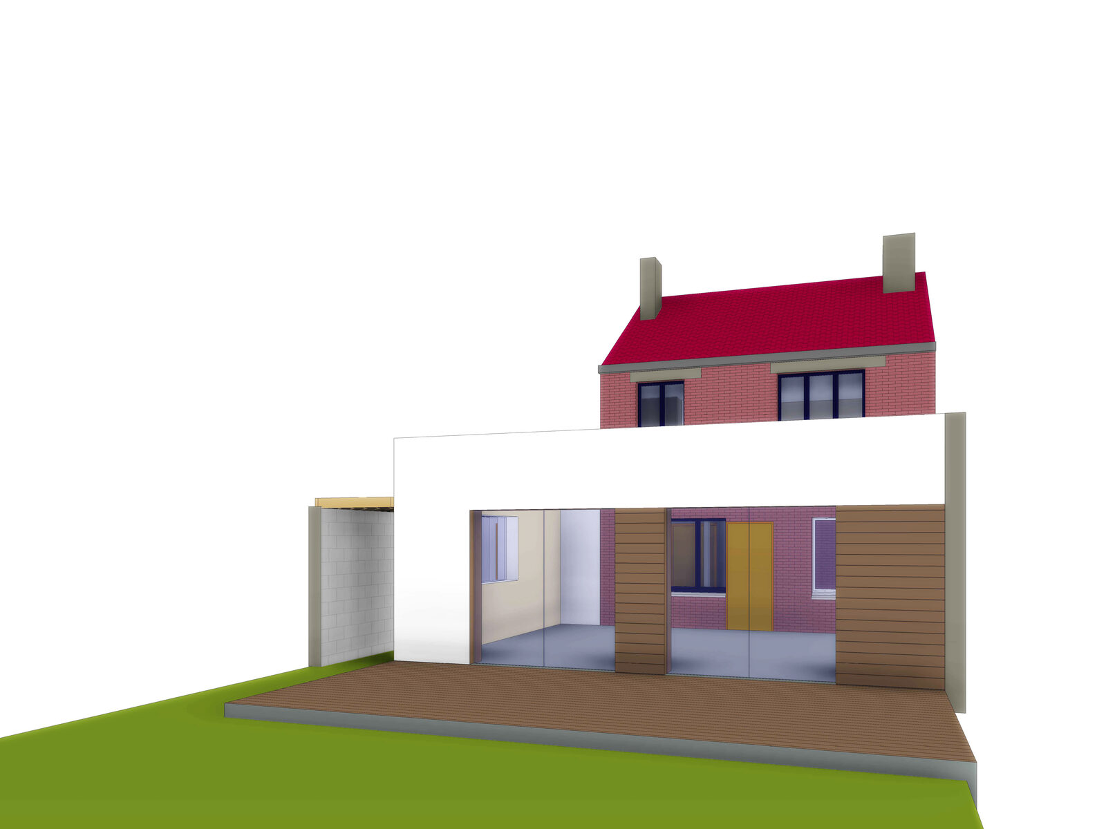 Extension d'une habitation unifamiliale de 38 m² à Marquillies
