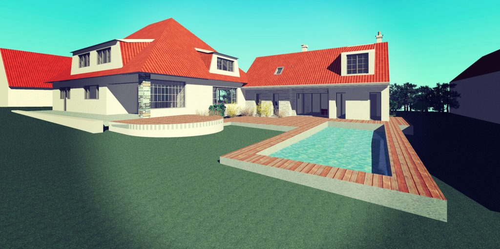 Extension d'une maison unifamiliale avec piscine de 151 m² à Tournai