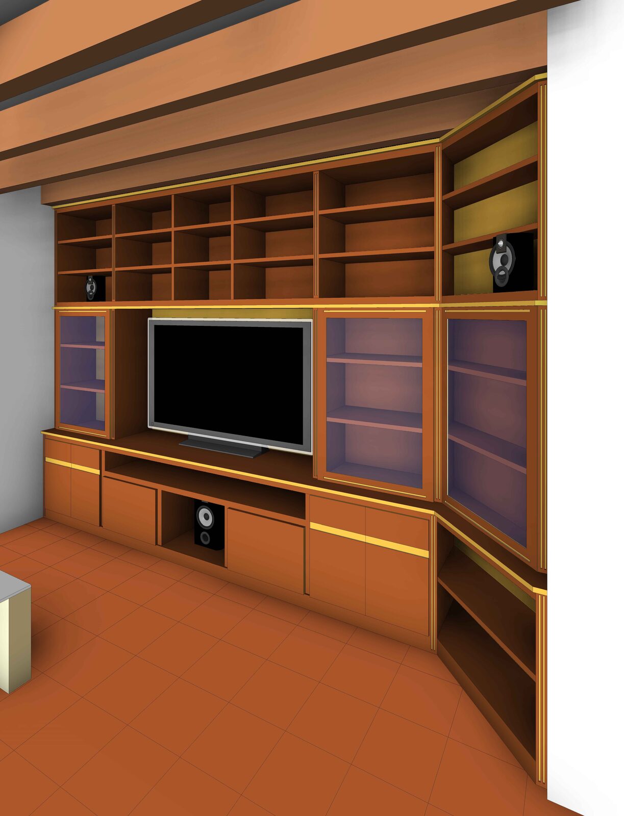 Meuble audio-vidéo et bibliothèque à Sailly-sur-la-Lys