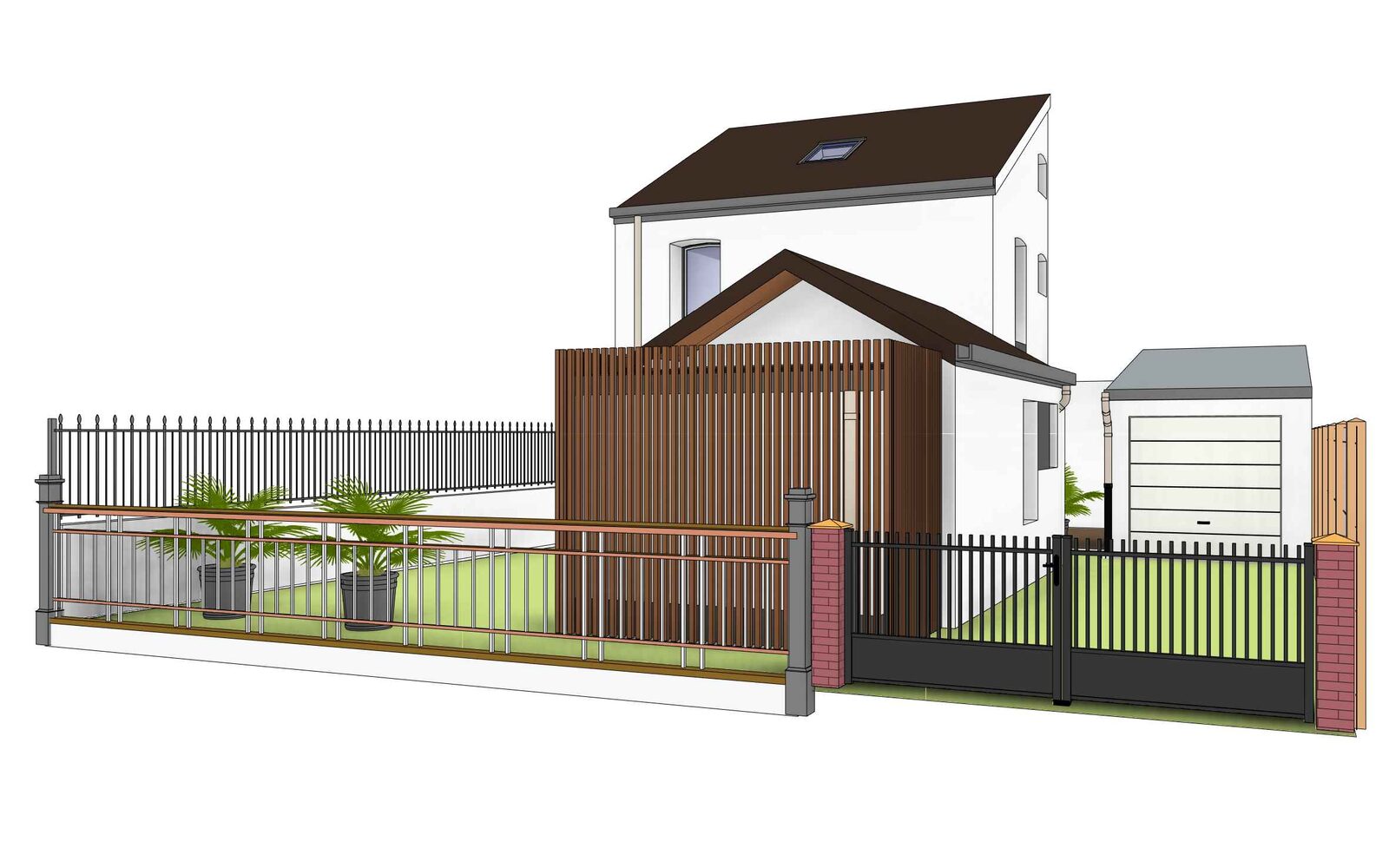 Ravalement façade d'une maison mitoyenne à Somain