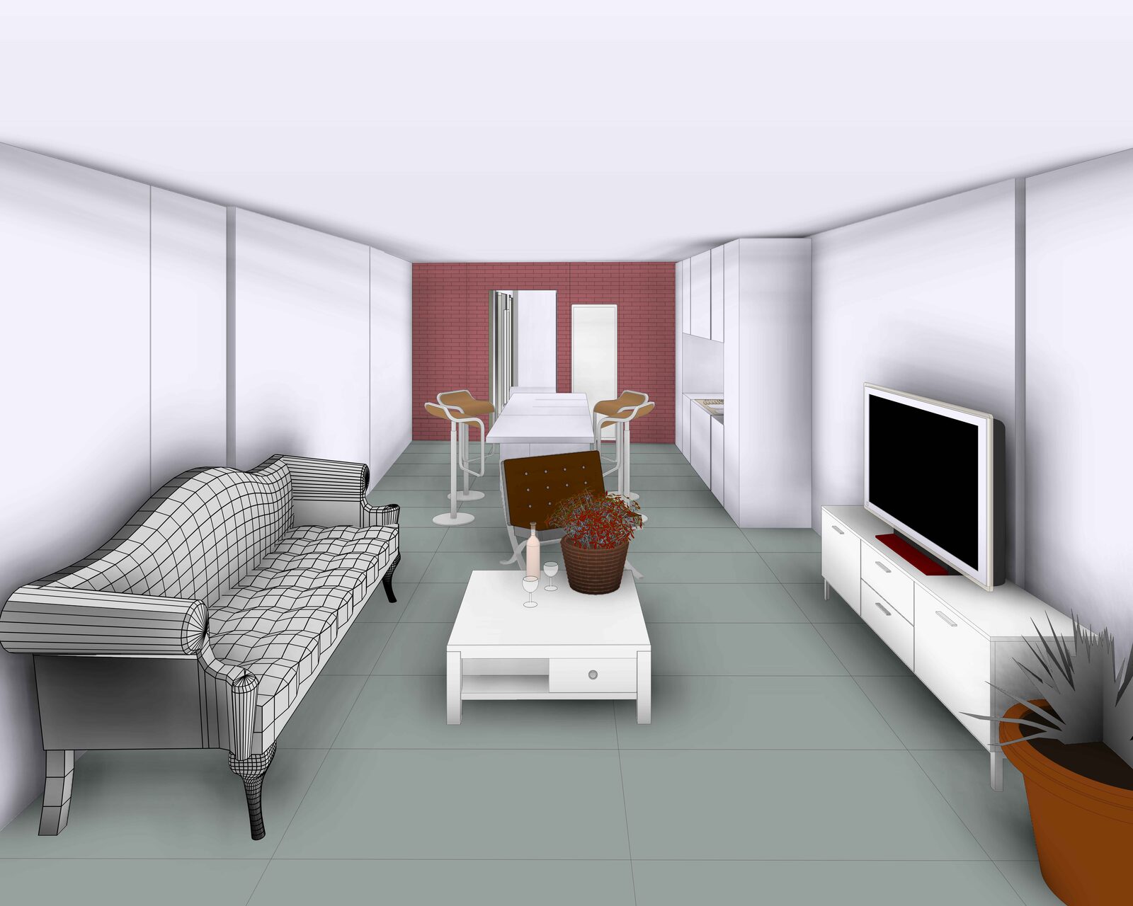 Transformation d'une maison en 3 appartements à Tournai