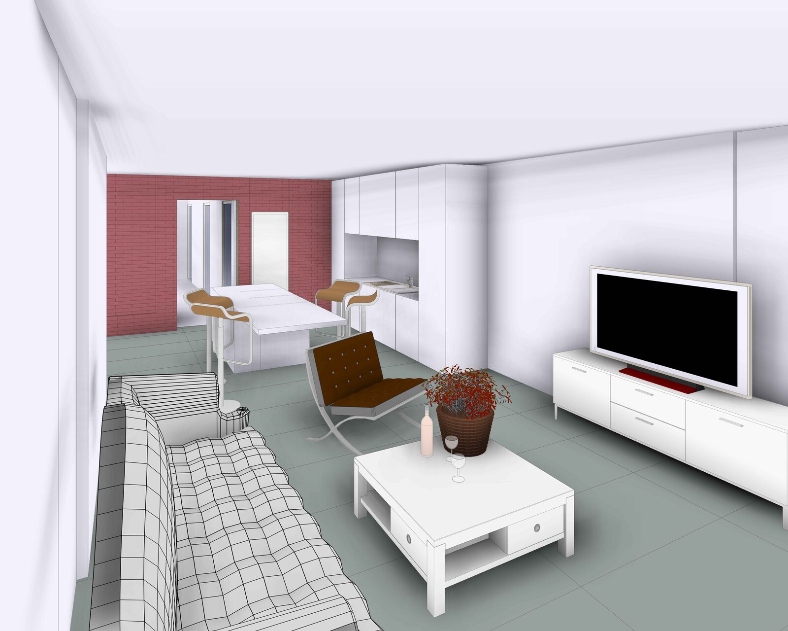 Transformation d'une maison en 3 appartements à Tournai