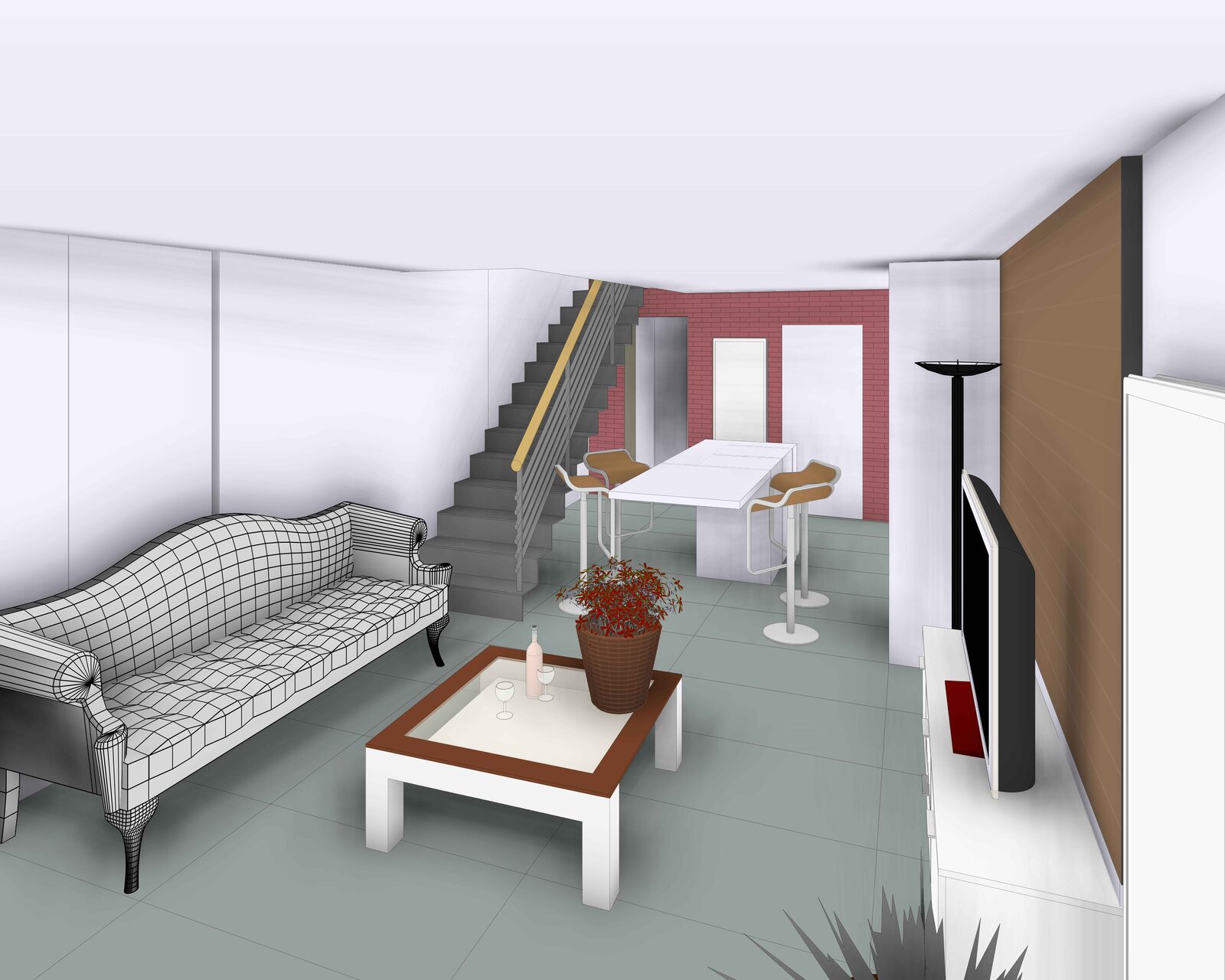 Transformation d'une maison en 3 appartements à Tournai