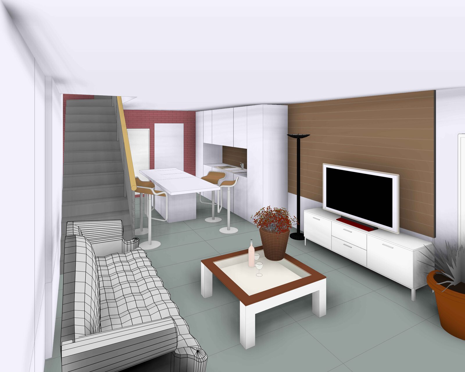 Transformation d'une maison en 3 appartements à Tournai