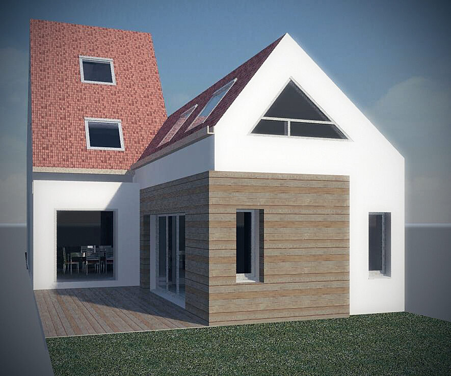 Transformation et extension d'une maison unifamiliale de 31 m² à Lambersart