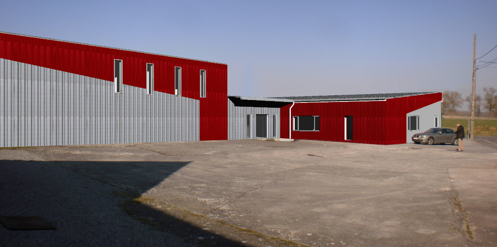 Transformation et extension d'une salle polyvalente à Hacquegnies
