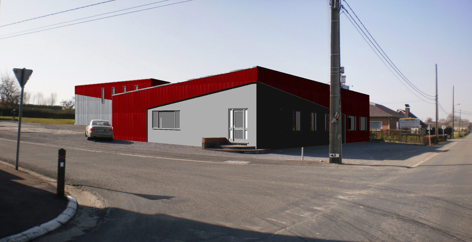 Transformation et extension d'une salle polyvalente à Hacquegnies