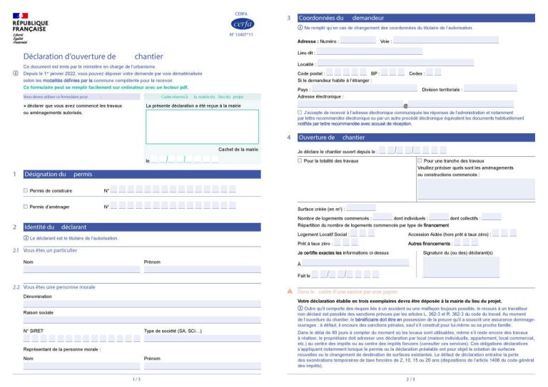 La déclaration d’ouverture de chantier (DOC) : Sécurisez le démarrage de vos travaux
