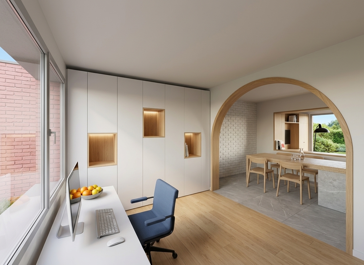 Réaménagement d'une maison mitoyenne de 78 m² à Harnes