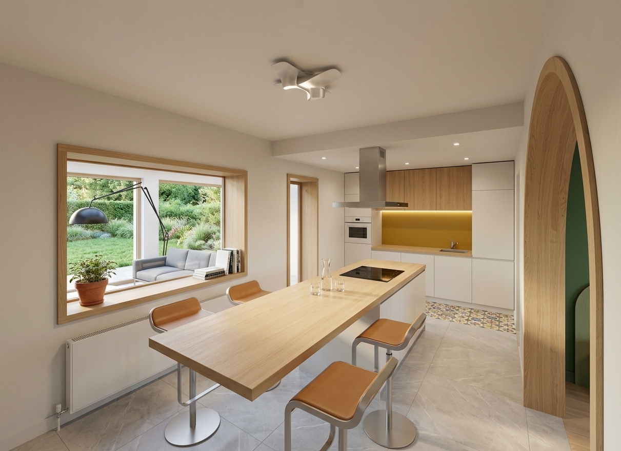 Réaménagement d'une maison mitoyenne de 78 m² à Harnes