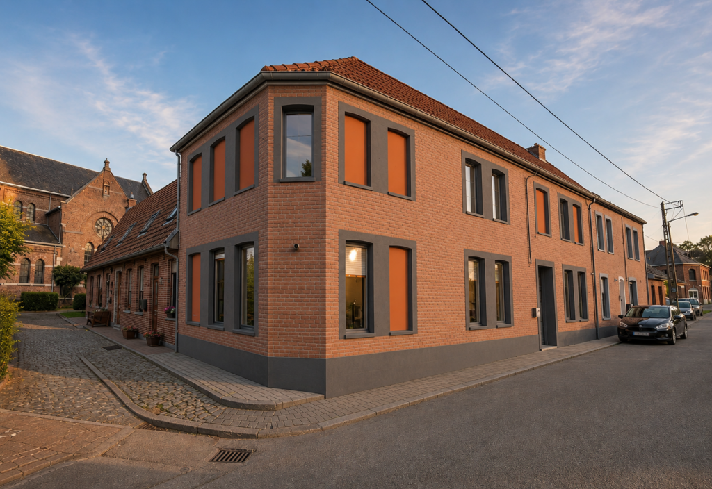 Ravalement façade d'une maison mitoyenne à Pottes