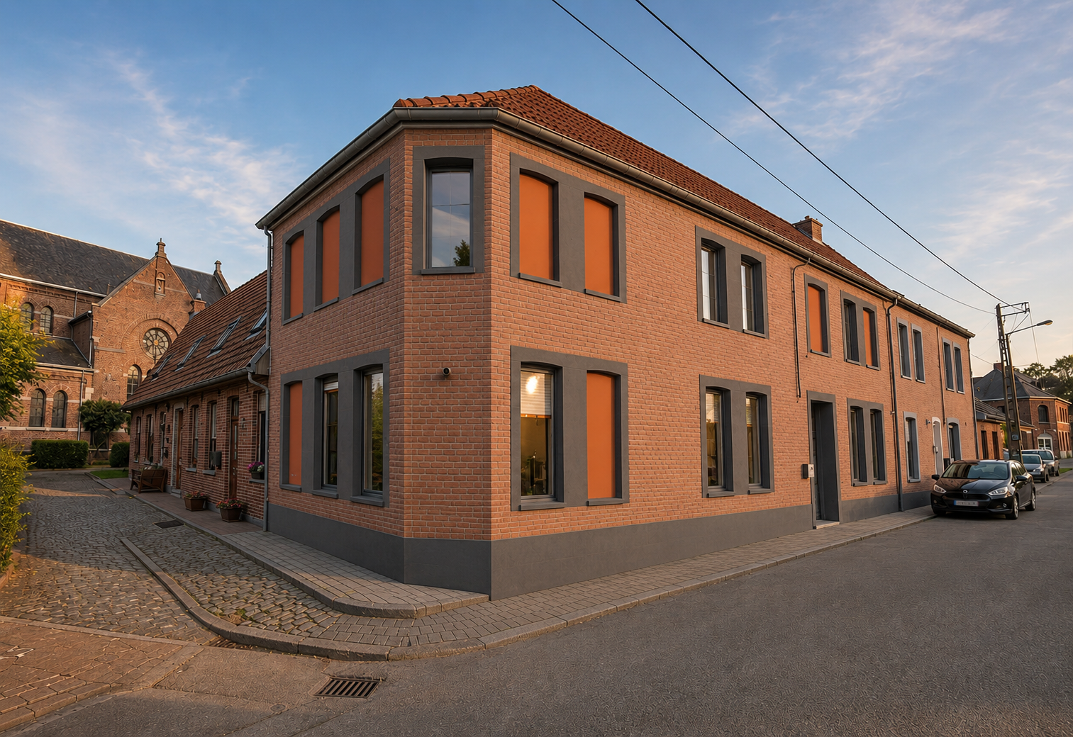 Ravalement façade d'une maison mitoyenne à Pottes